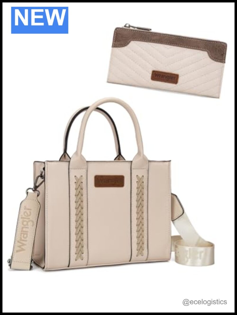 Wrangler Tote Bag and RFID Wallet Set for Women - Leather Western Style
